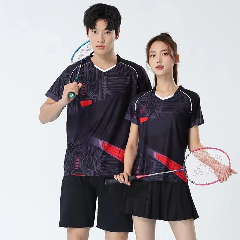 Table Tennis Shirt - Men Badminton T-shirts Quick Dry Table