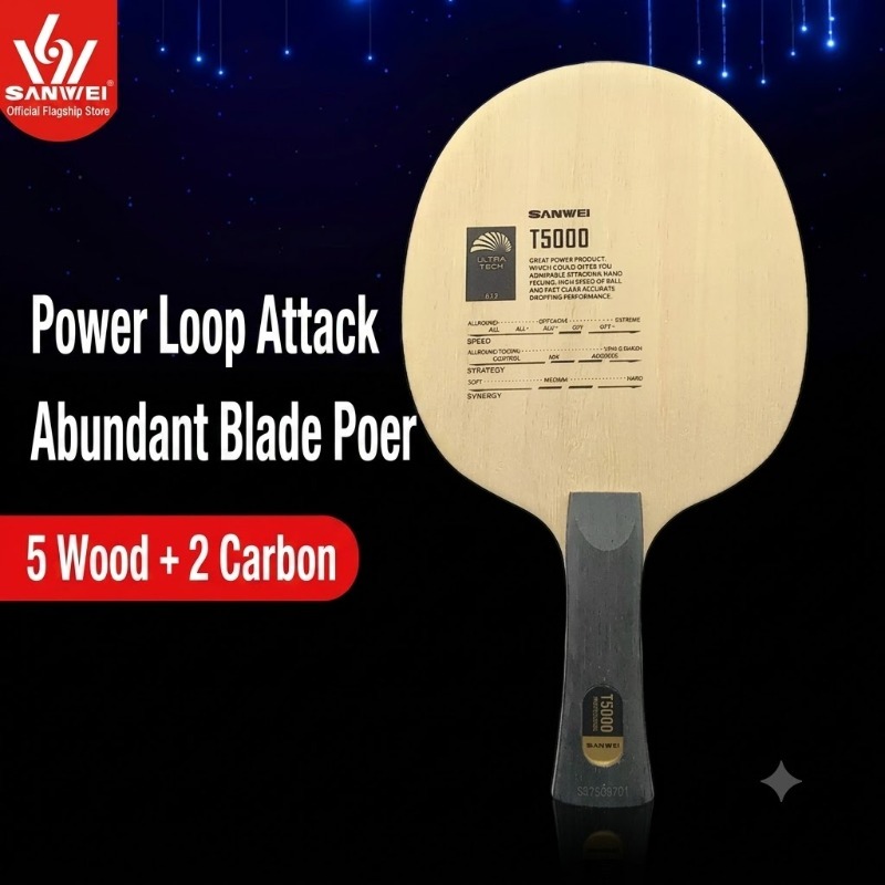 1pcs SANWEI T5000 Table Tennis - đánh giá và giá Stiga Carbon Blade